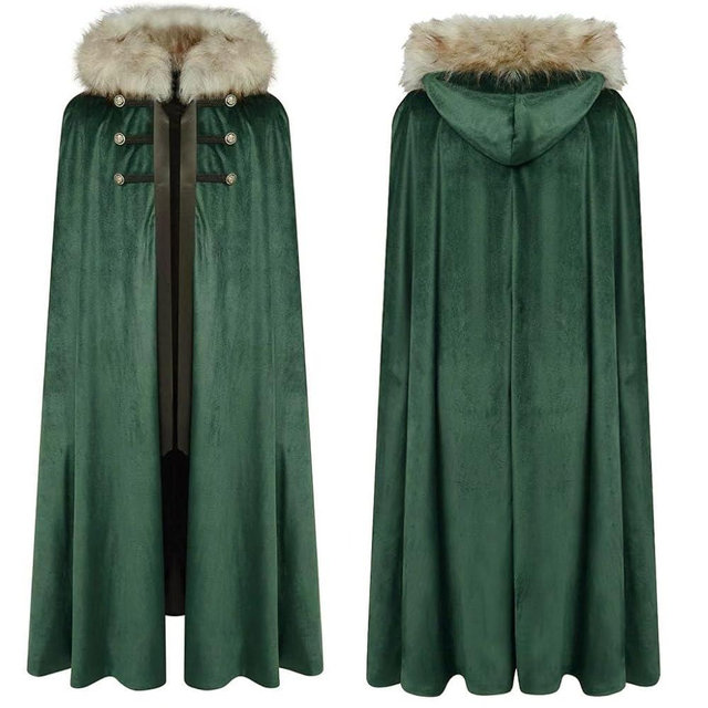 Limqer Unisex Role King play Viking costume Medieval Steampunk cape Victorian cloak Lord Cosplay Cloak Samurai cape