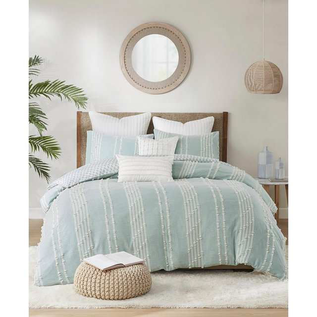 INK+IVY Kara 3 Piece Jacquard Duvet Cover Mini Set, Full/Queen