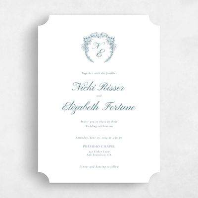 White Ticket Wedding Invitation - Pasquo Portrait