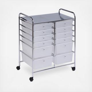 12-Drawer Rolling Cart