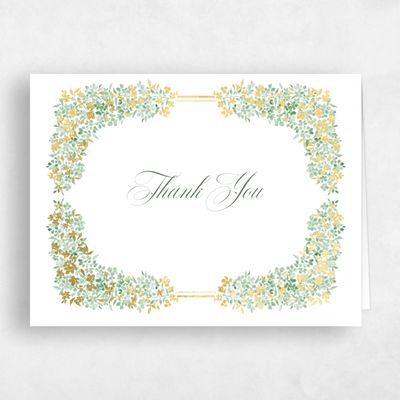Grayed Hunter, Green Wedding Thank You - Lunette Landscape Foil
