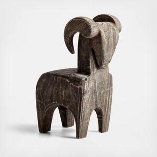 Wooden Ram Sculpture
