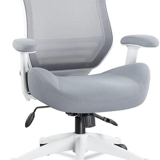 BOLISS Ergonomic Office Computer Desk Chair Height Adjusting Arm Waist Support Function,400 lbs -Grey
