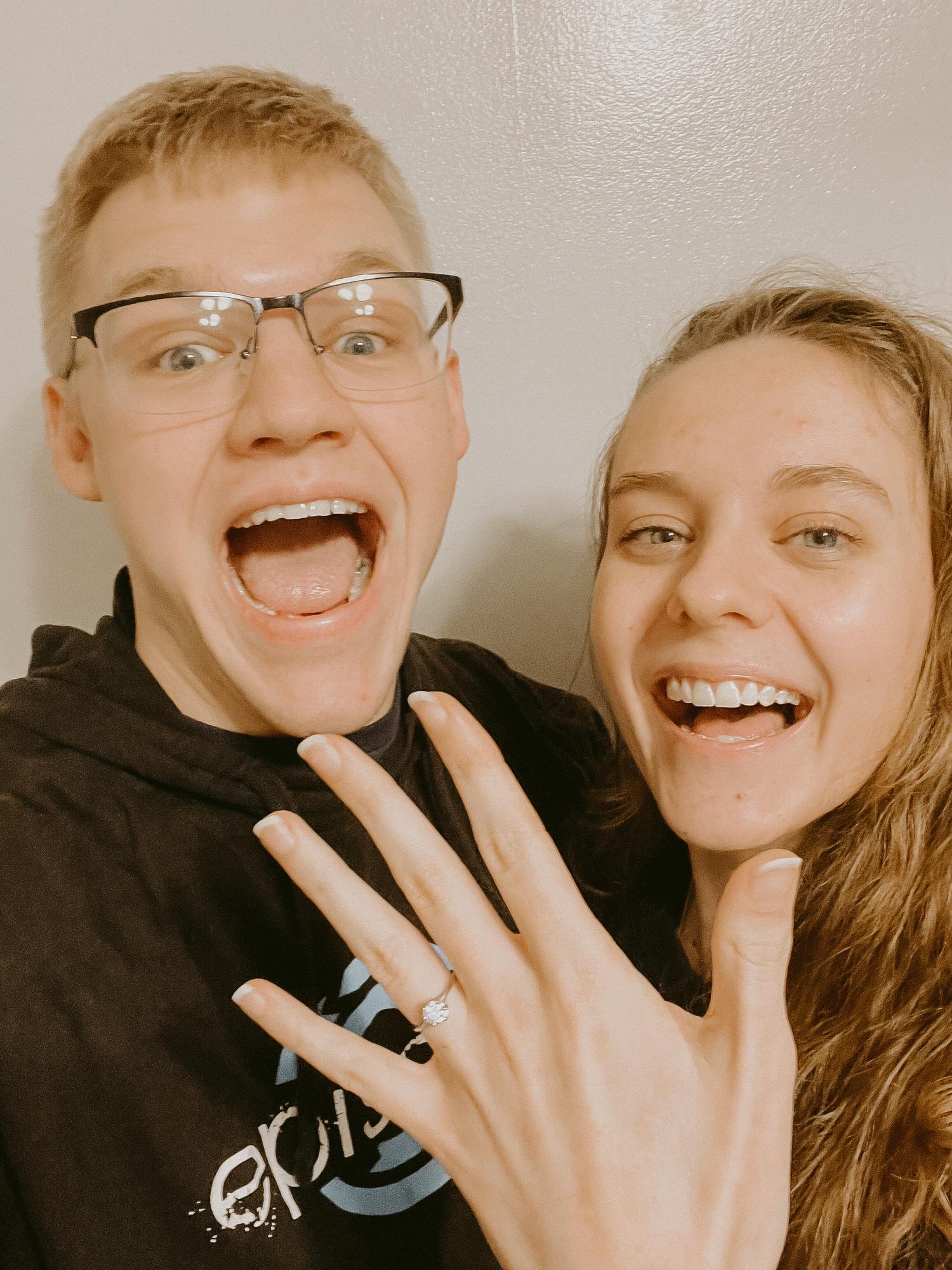 Our first selfie as an engaged couple!