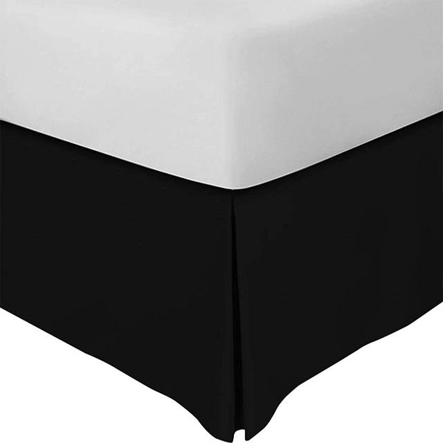 Utopia Bedding Bed Skirt - Soft Quadruple Pleated Dust Ruffle - Easy Fit with 16 Inch Tailored Drop - Hotel Quality, Shrinkage and Fade Resistant (Queen, Black)
