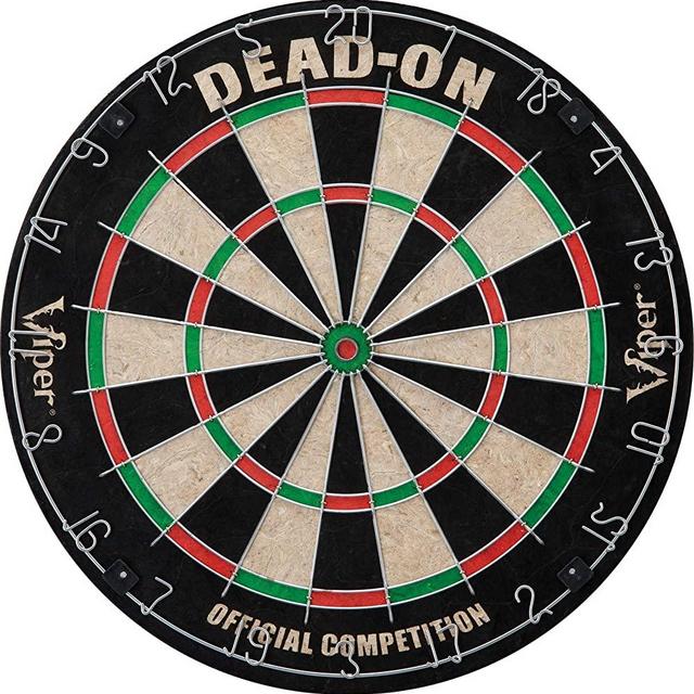 Viper Dead-On Tournament Bristle Steel Tip Dartboard Set with Staple-Free Bullseye, Metal Triangular Spider Wire for Reduced Bounce Outs and Increased Scoring; High-Grade Self-Healing Sisal Board