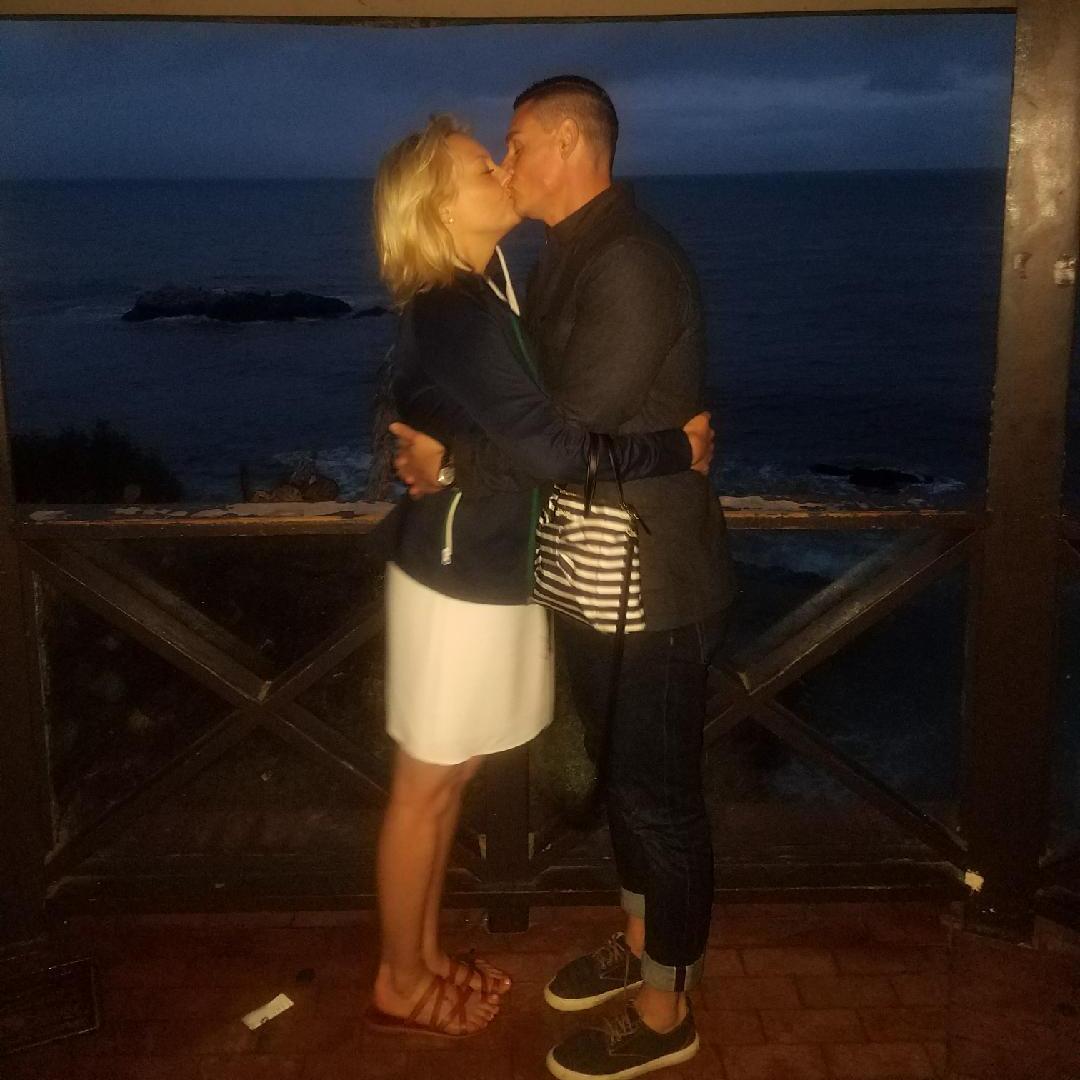 right after we got engaged..in the gazebo at laguna beach