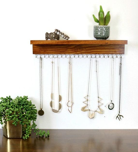 Wall Necklace Holder With Shelf