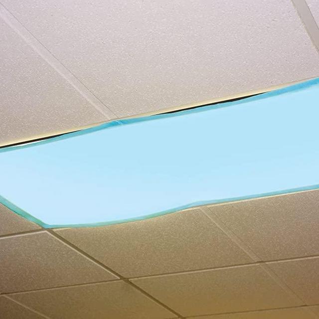 Educational Insights The Original Fluorescent Light Filters in Tranquil Blue 4-Pack, Reduce Glare & Flicker, Easy Setup for Office, Hospitals, Home & Classrooms