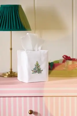 Hand-Embroidered Icon Tissue Box Cover