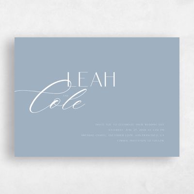 Powder Blue Wedding Invitation - Zion Landscape
