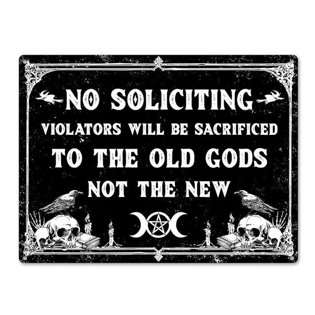 Witchy Bathroom Metal Sign - Dark Humor No Soliciting Signs, Spooky Home Decor Aesthetic Aluminum Rust Free 9" X 11", Pre-Drilled Holes, Weather Resistant