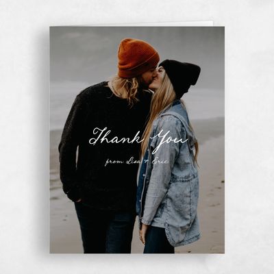White Simple Wedding Thank You - Jemima Photo