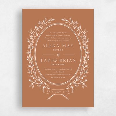 Tuscany, Orange Wedding Invitation - Hetherton Portrait