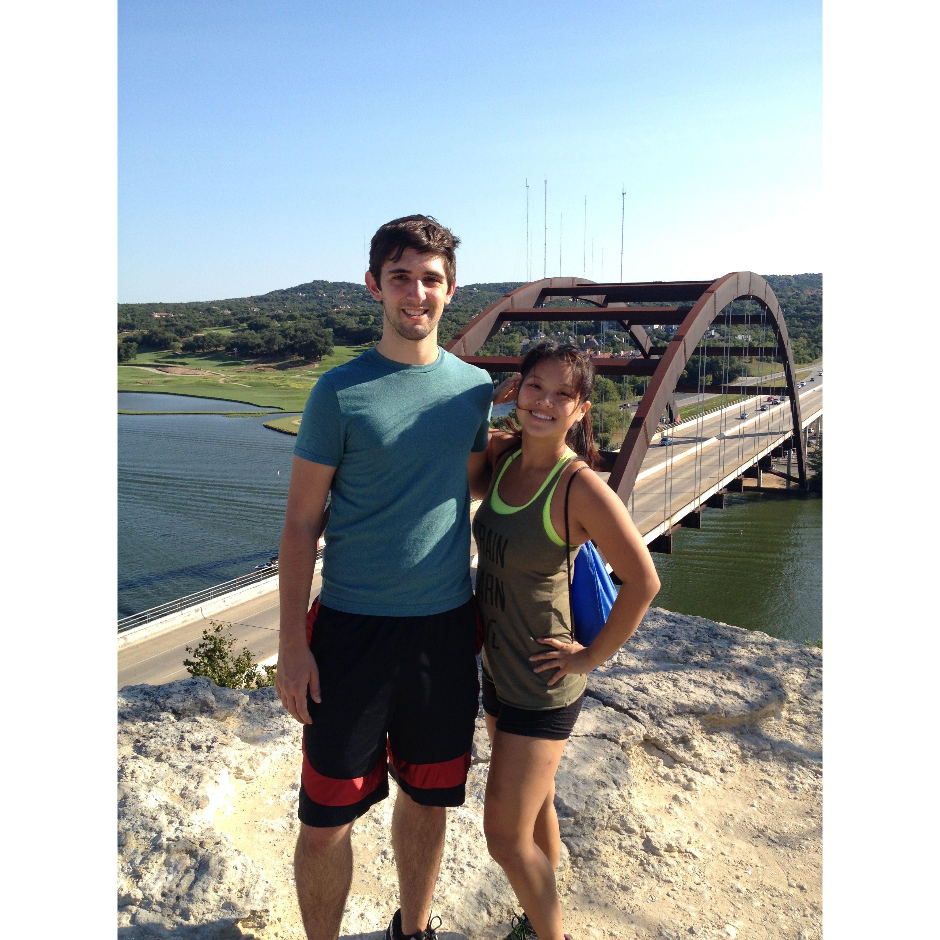 From mid-2013 to mid-2017, Ping and Nick were long-distance. They made things work through many long calls and trips to see each other. This is a shot of Nick visiting Ping in Austin!