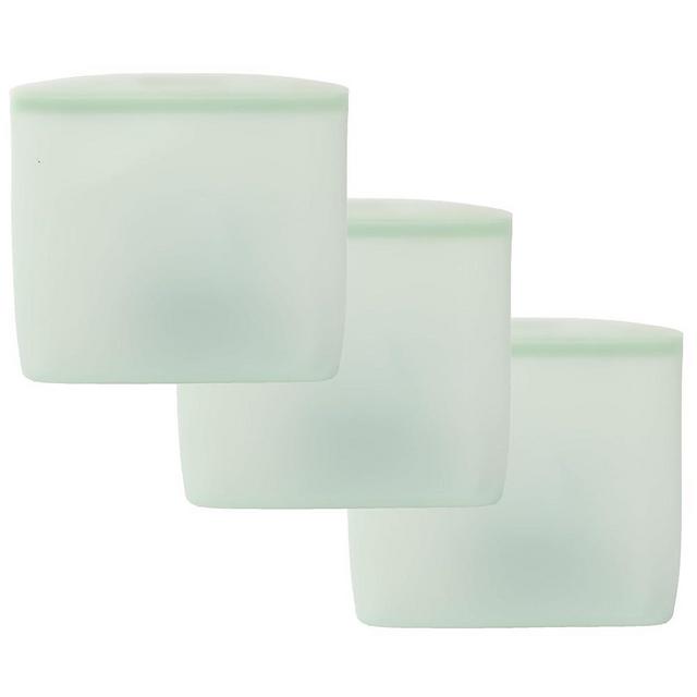 WeeSprout Reusable Silicone Bags (Set of 3) 100% Food Grade Storage Containers, Leakproof, Dishwasher & Microwave Safe, Snack, Sandwich, Quart, & Half Gallon Sizes