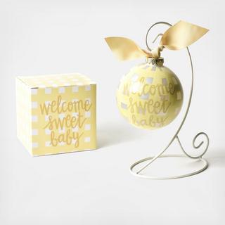 Welcome Sweet Baby Gingham Ornament with Stand