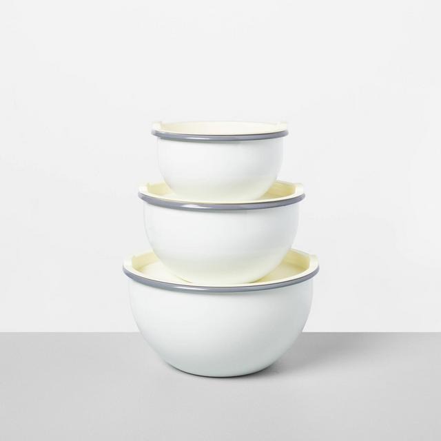 3pk Enamel Gray Rim Serve Bowls - Hearth & Hand™ with Magnolia