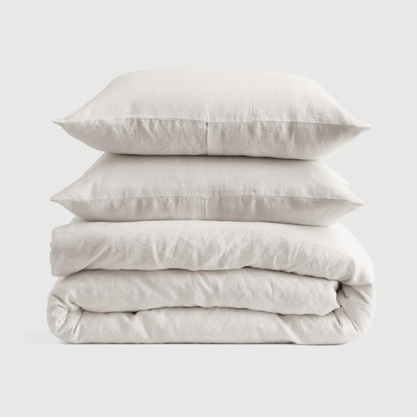 European Linen Duvet Cover Set - King/Cal King SAND