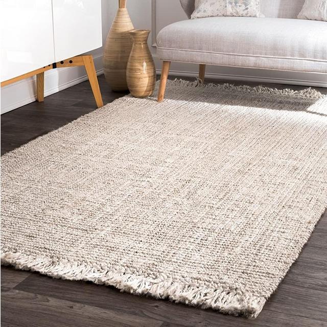 nuLOOM Natura Collection Chunky Loop Jute Rug, 5' x 7' 6", Off-White