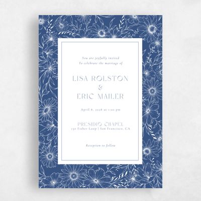 White Floral Wedding Invitation - Wiosna Classic