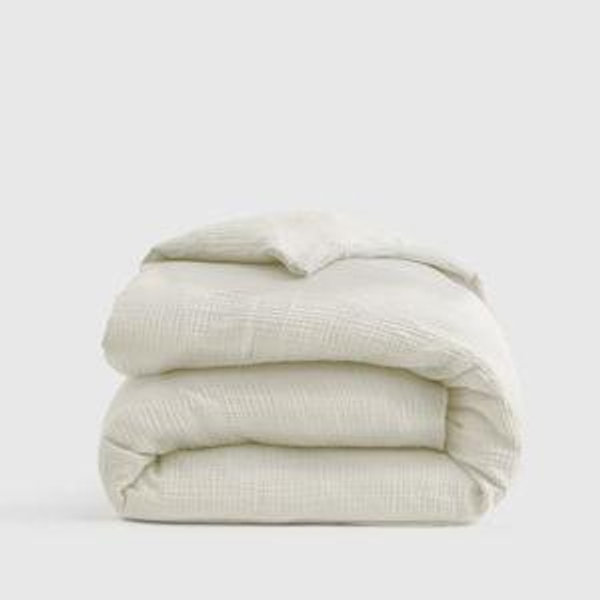 Organic Airy Gauze Duvet Cover - Ivory, King/Cal King