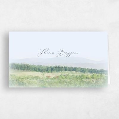 Light Sky, Blue Wedding Place Card - Meadowlark