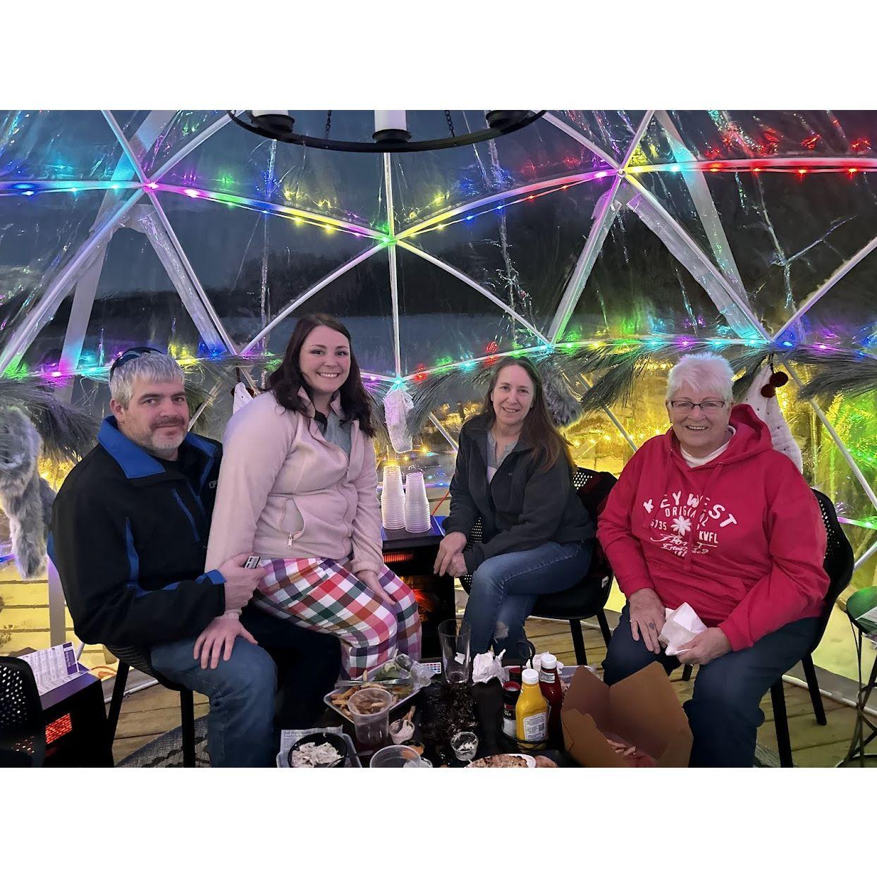 Jason surprised Brit for her 30th birthday! Twin Oast Igloo Dinner