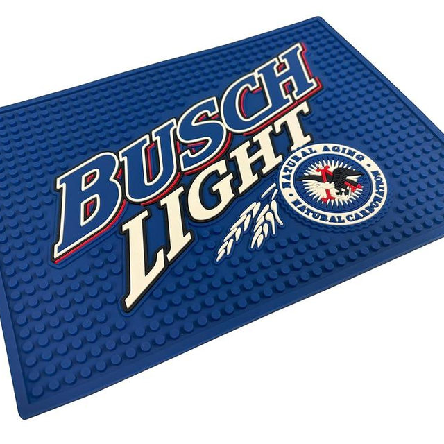 Bar Rail Mat Compatible with Busch Light Beer - Professional Drip Mat - Officially Licensed - 9 x 12 Inches