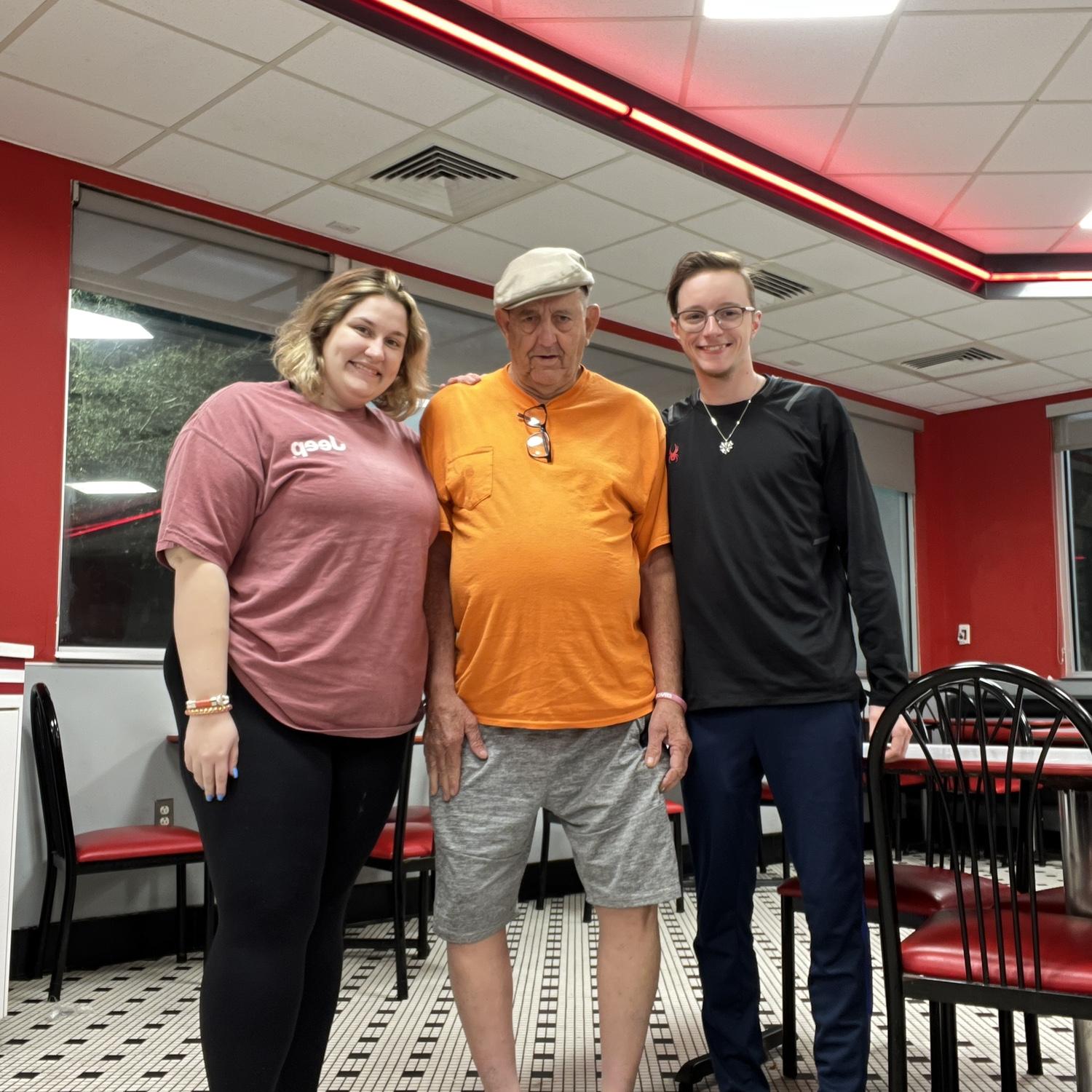 Taking Abuelo to his favorite place: Steak & Shake!