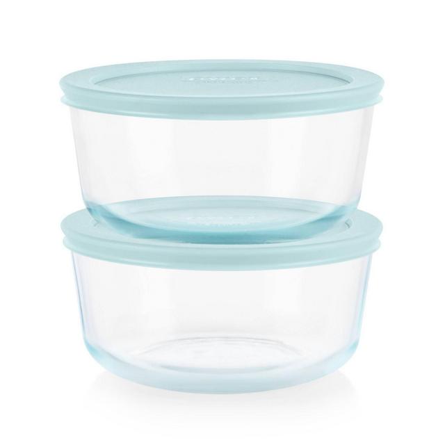 Pyrex 4pc 4 Cup Round Glass Food Storage Value Pack - Mint