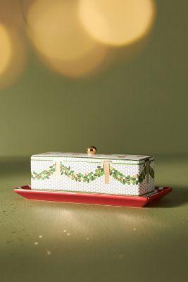 Festive Bistro Tile Butter Dish