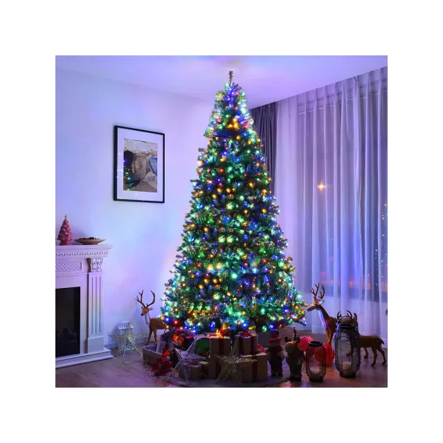 Costway 9Ft Pre-Lit Artificial Christmas Tree Hinged 1000 LED Lights