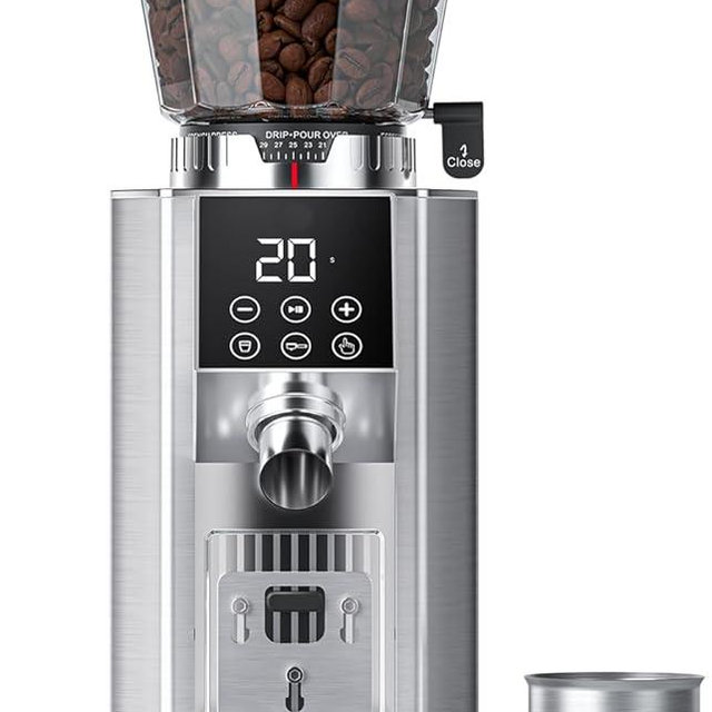 Burr Coffee Grinder with 45 Grind Settings, 40mm Conical Burr, Anti-Static Technology, Touchscreen Control, 300g Bean Hopper, Stainless Steel Body, for Espresso to French Press, Easy to Clean