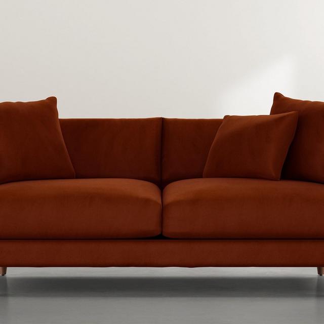 Adeline II 81" Orange Velvet Sofa