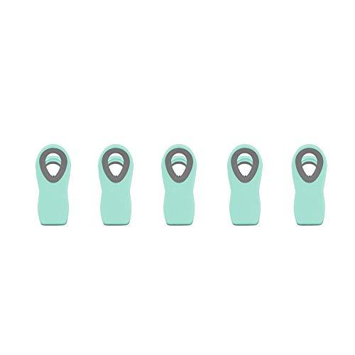 Cook with Color 5 Pc Chip Bag Clips, Kitchen Clips, Magnetic Chip Clips for Bags, Food Bag Clips with Airtight Seal (Mint Green)