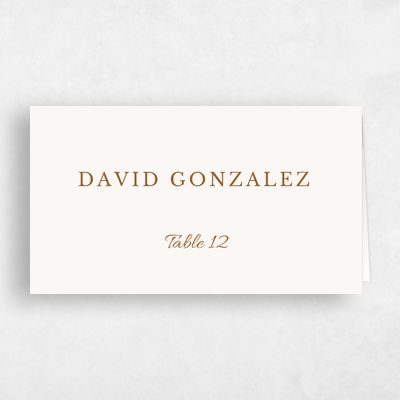 Caramel, Brown Wedding Place Card - Havasu