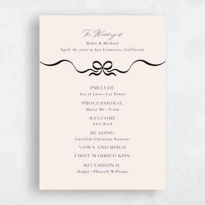Linen, Beige Wedding Program - Alba