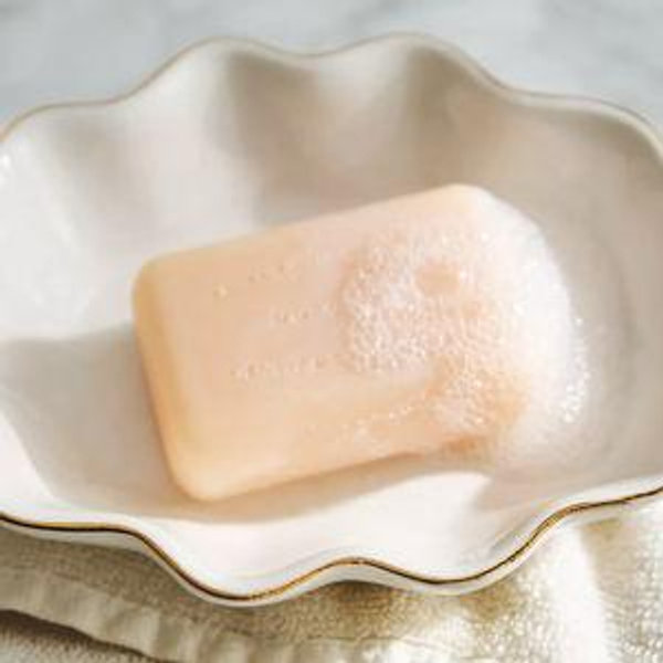 Le Marais Soap Dish, Cream + Gold trim