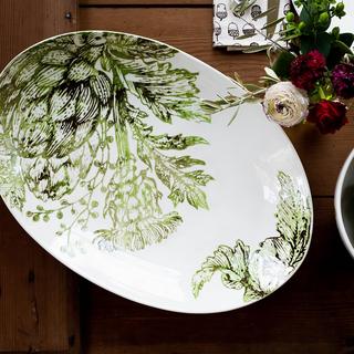 Artichokes Shallow Oval Bowl