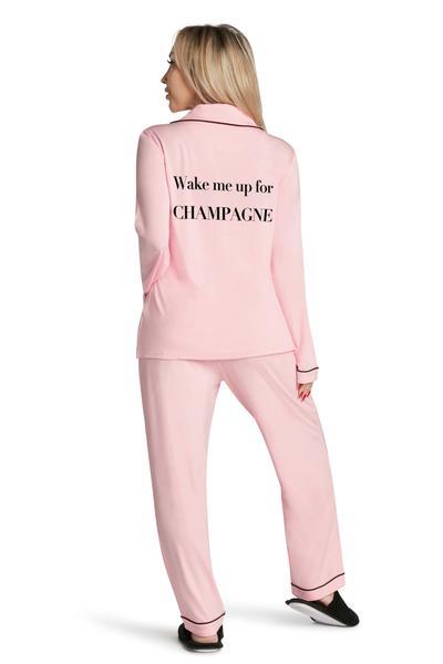 Lightweight Pajama Set-Wake me up for Champagne