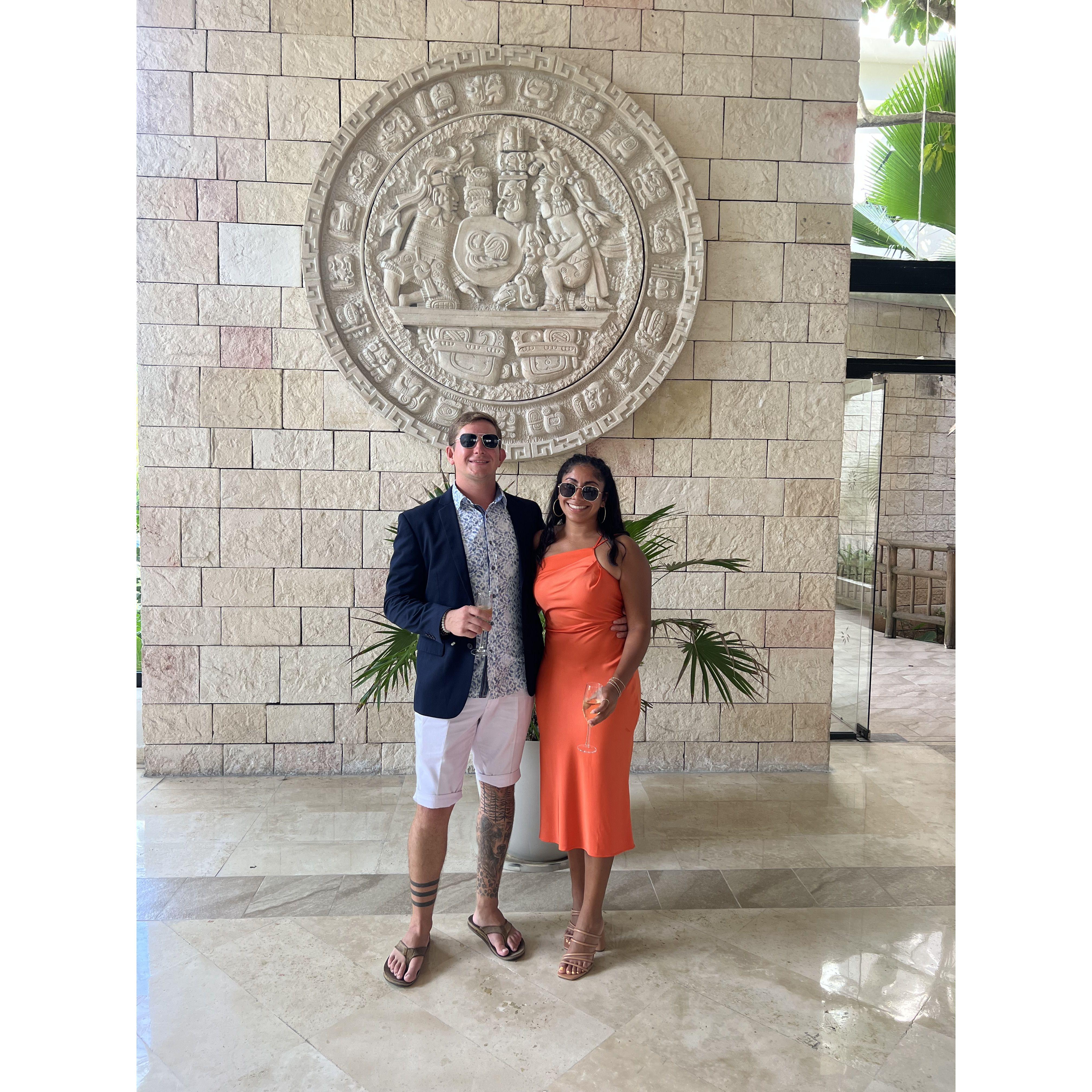 All dressed up for a wedding in Tulum, Mexico!