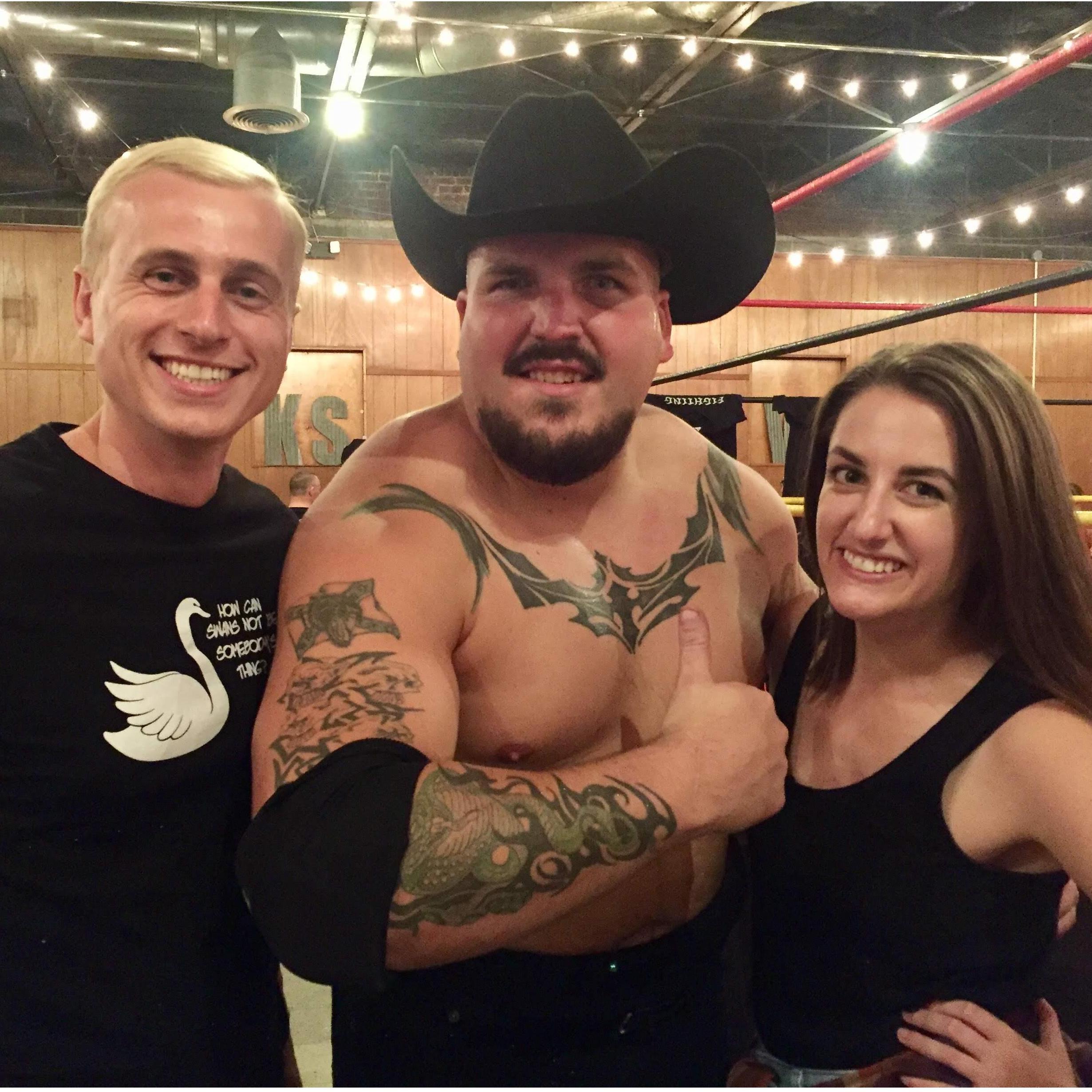 On one of our first dates, we met our favorite KSWA wrestler, Big Country.