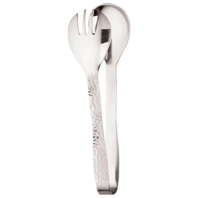 American Metalcraft HM8TNG Stainless Steel, Hammered Serving Tongs, 8" L