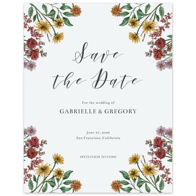 Mist, Grey Wedding Digital Save the Date - Mirasol Portrait