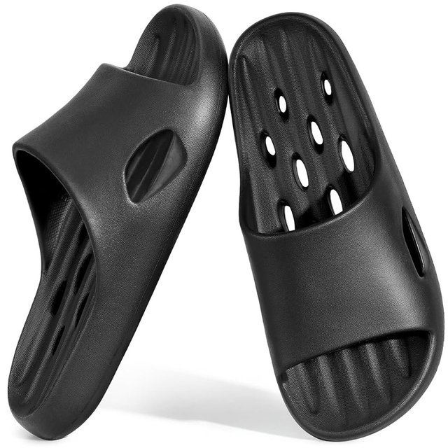 Aoowoll Mens Shower Shoes With Holes Dry Quickly Bath Slippers Womens Non Slip Indoor Home Bedroom Pool Spa Guest College Dorm