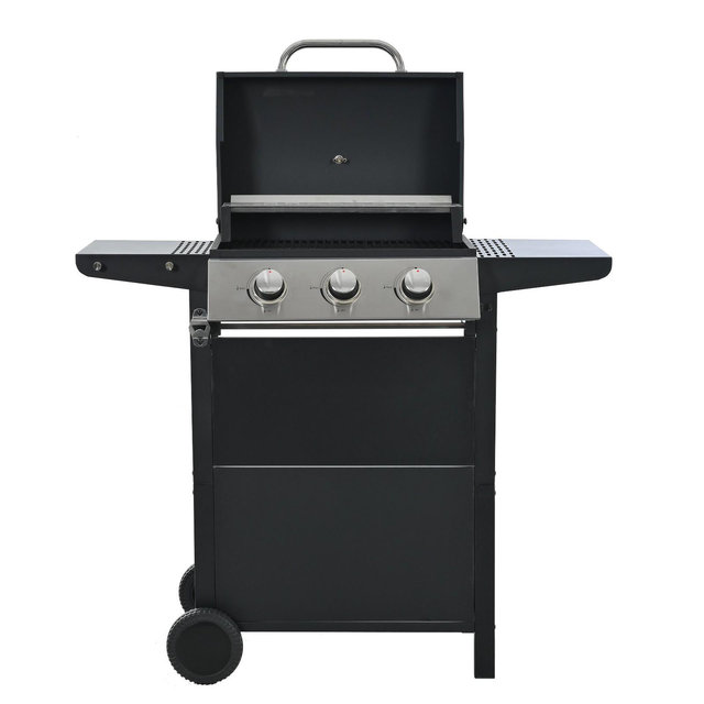 MASTGOAL Propane Gas Grill 3 Burner Barbecue Grill, Stainless Steel 26,000 BTU Patio Garden Barbecue Grill with Two Foldable Shelves