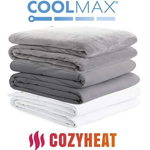 Degrees of Comfort Weighted Blanket w/ 2 Duvet Covers for Hot & Cold Sleepers|Advanced Nano-Ceramic Beads Deliver Durability & Silky Comfort (48x72 12lbs, Grey)