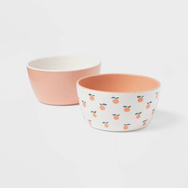 7oz 2pk Bamboo and Melamine Peach Mini Bowls - Threshold™