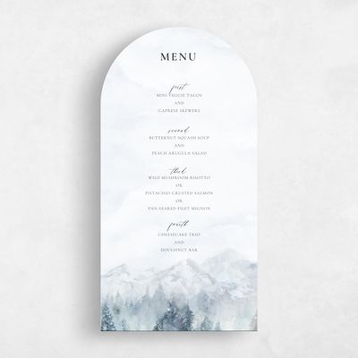 Grey Arch Wedding Menu - Avalon